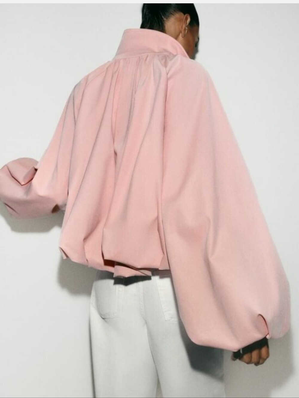 ZARA PUFF SLEEVE BOMBER JACKET SIZE M - Picture 14 of 16
